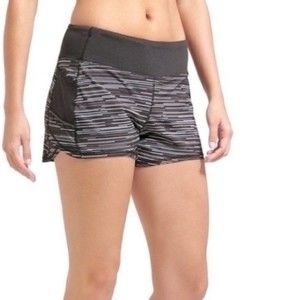 Athleta ready set go grey striped athletic shorts sz xtra small